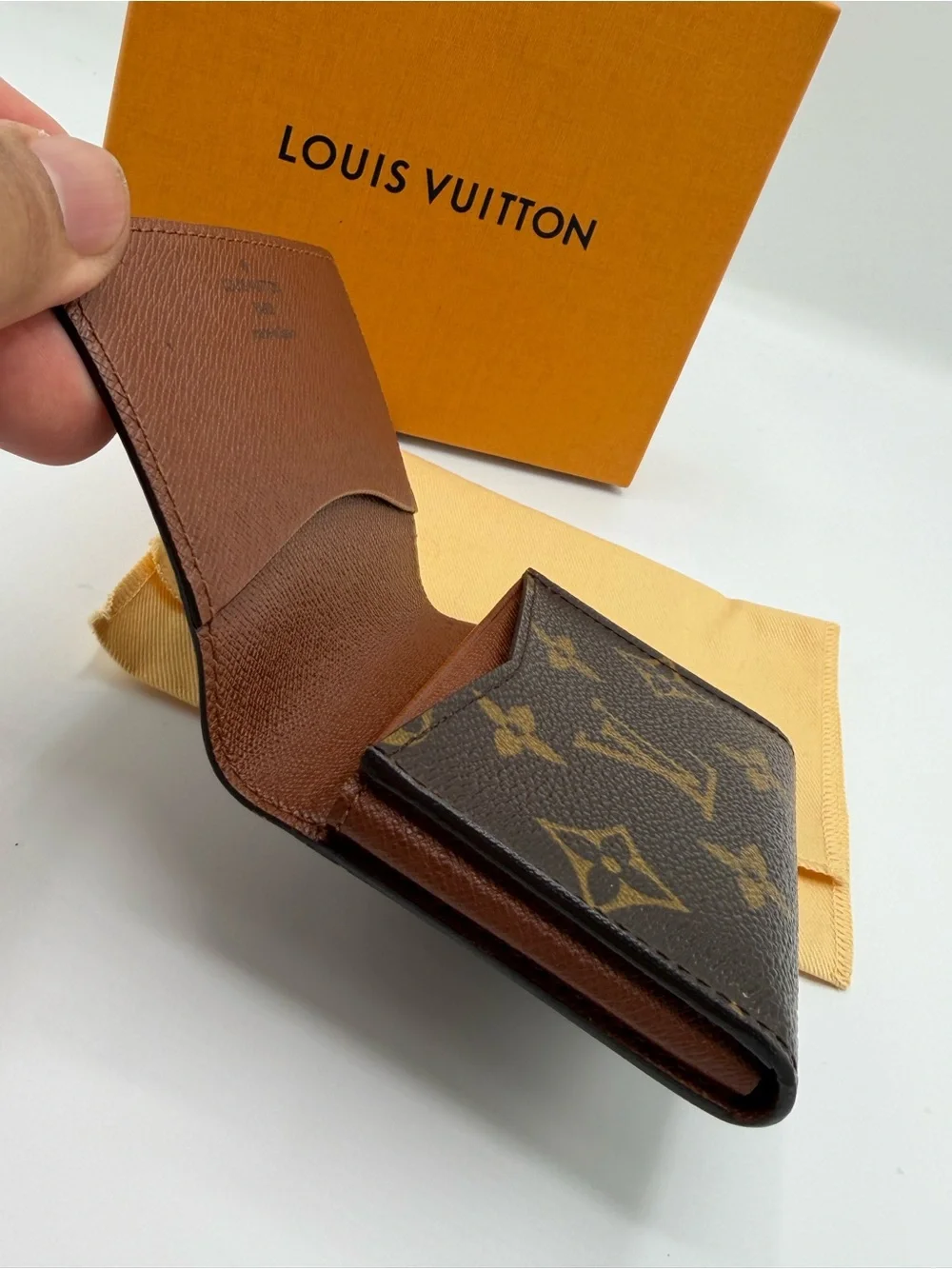 Louis Vuitton Monogram Compact Card Case in Brown and Gold